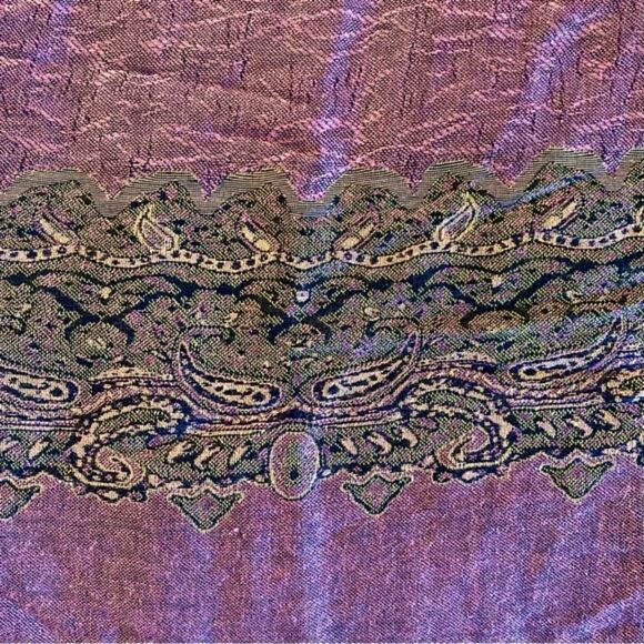 Paisley Patterned Pashmina Style Scarf with Fringe - Picture 3 of 7